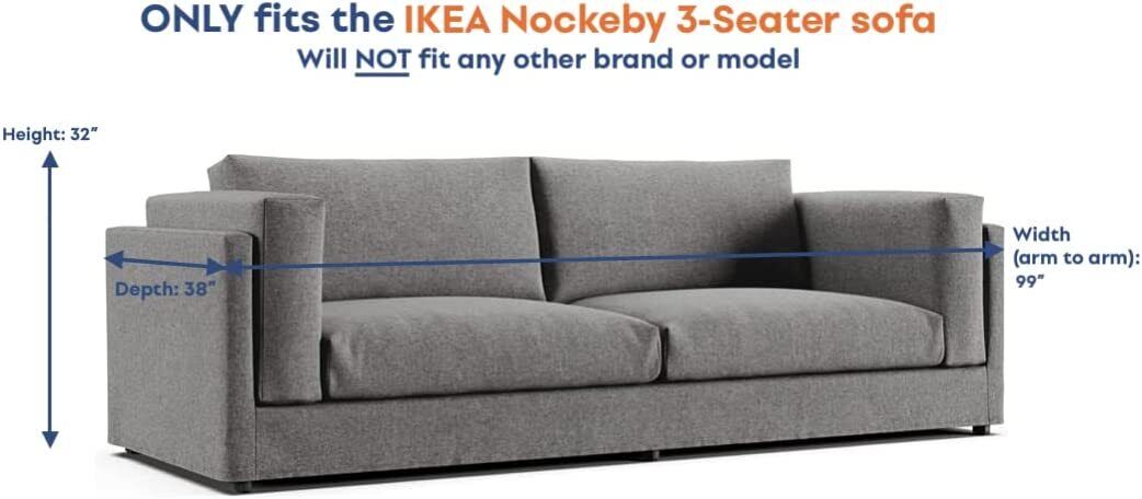 Custom Made Sofa Cover Replacement Slipcover FITS IKEA Nockeby 3-Seater Sofa - Görsel 2