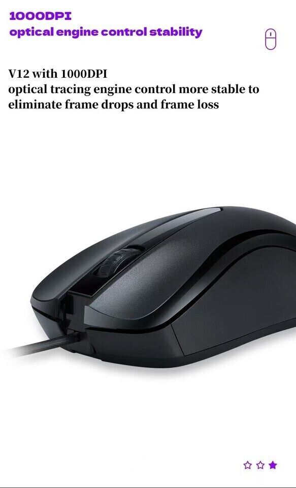 USB 2.0 Optical Wired Scroll Wheel Mouse For PC Laptop Notebook Desktop Office - Görsel 4