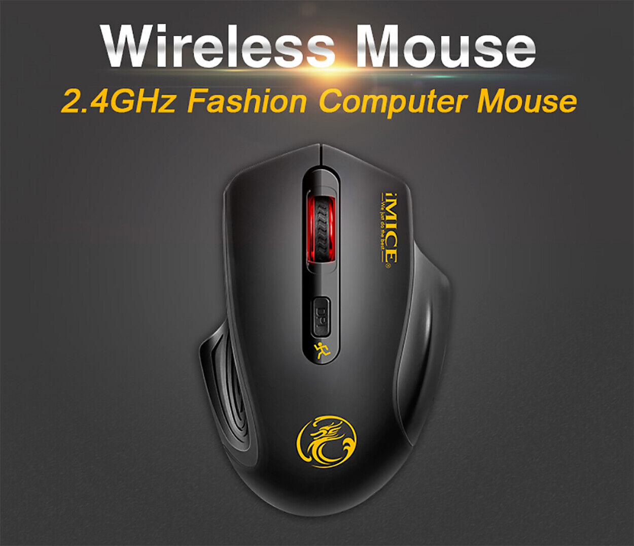 Mouse Souris Sans Fil Optique 2,4 Ghz 2000 DPI réglable USB 3.0 Noir SILENCIEUSE - Görsel 2