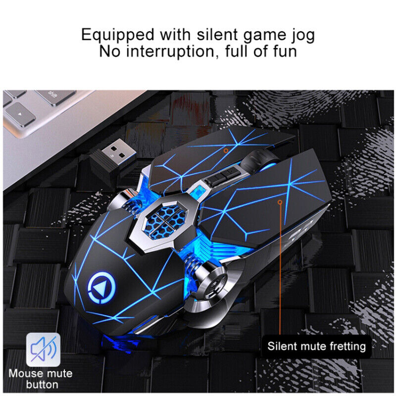 Wireless Optical Gaming Mouse 7 Color LED USB Mice Rechargeable For PC & Laptop - Görsel 7