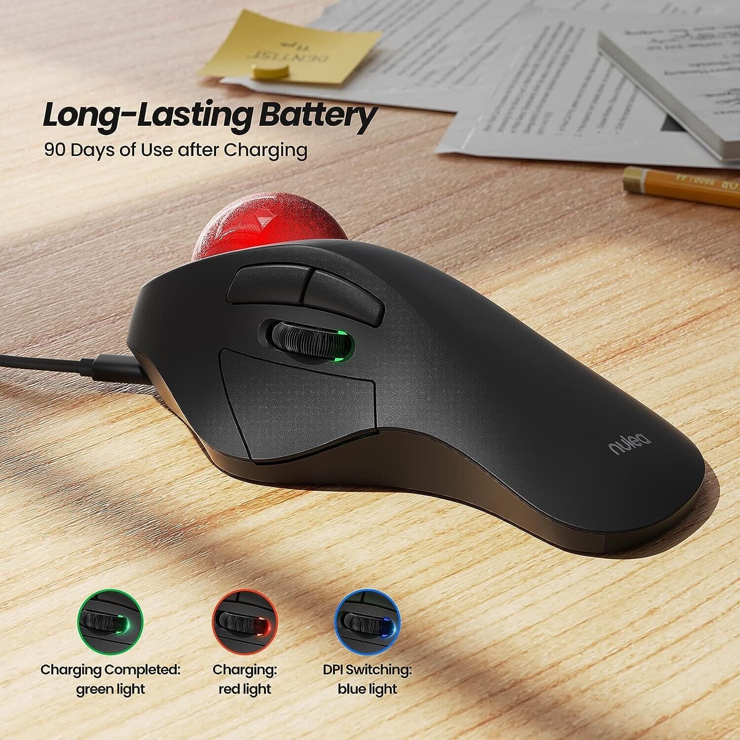 Nulea M501 Wireless Trackball Mouse - Görsel 5