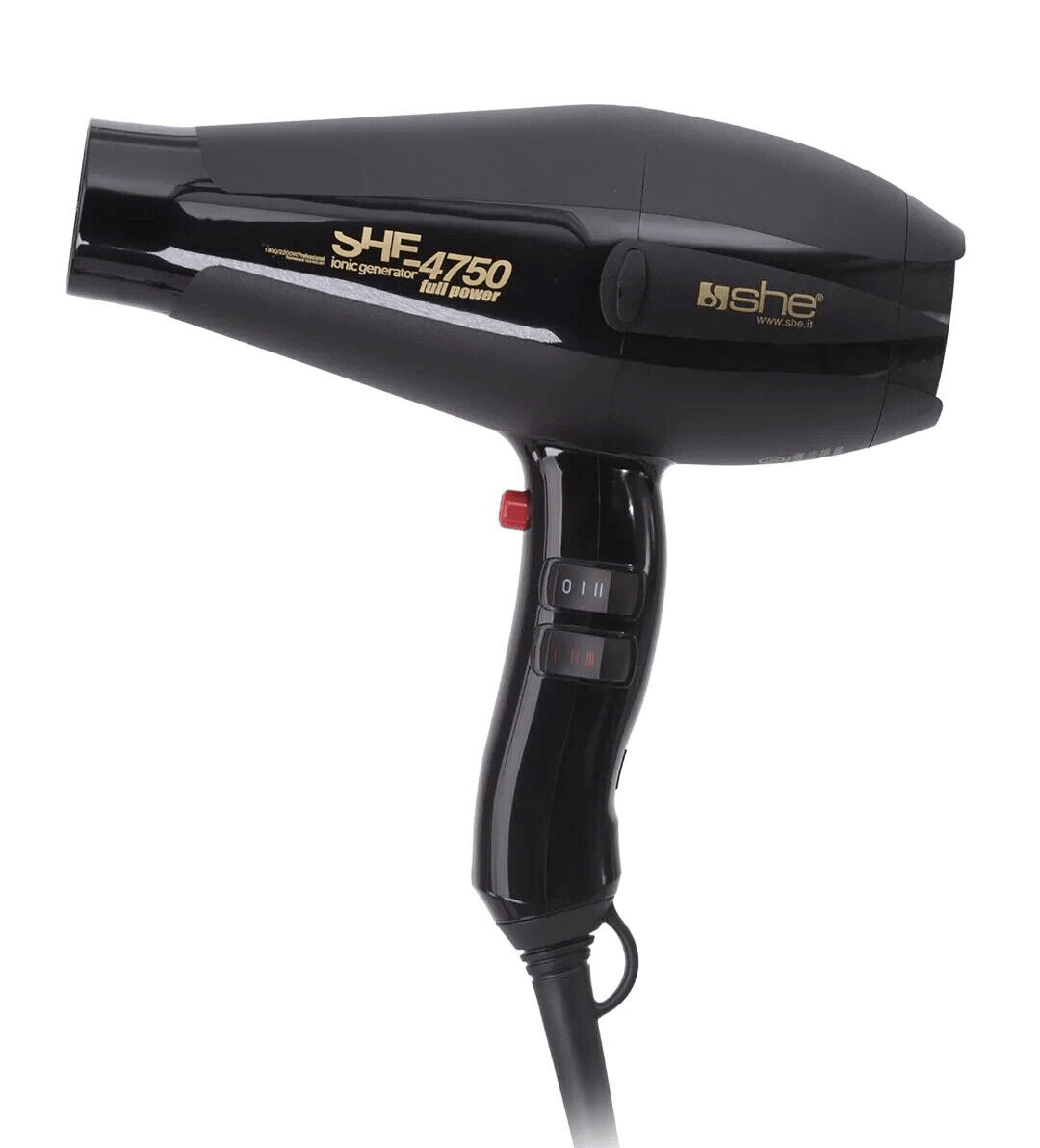 ASCIUGACAPELLI PROFESSIONALE  PER PARRUCCHIERI COMPACT SUPER LEGGERO MOD SHE4750 - Görsel 2