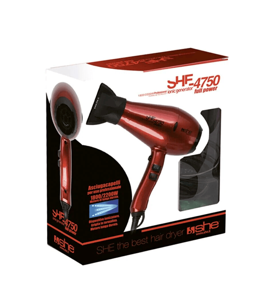 ASCIUGACAPELLI PROFESSIONALE  PER PARRUCCHIERI COMPACT SUPER LEGGERO MOD SHE4750 - Görsel 3