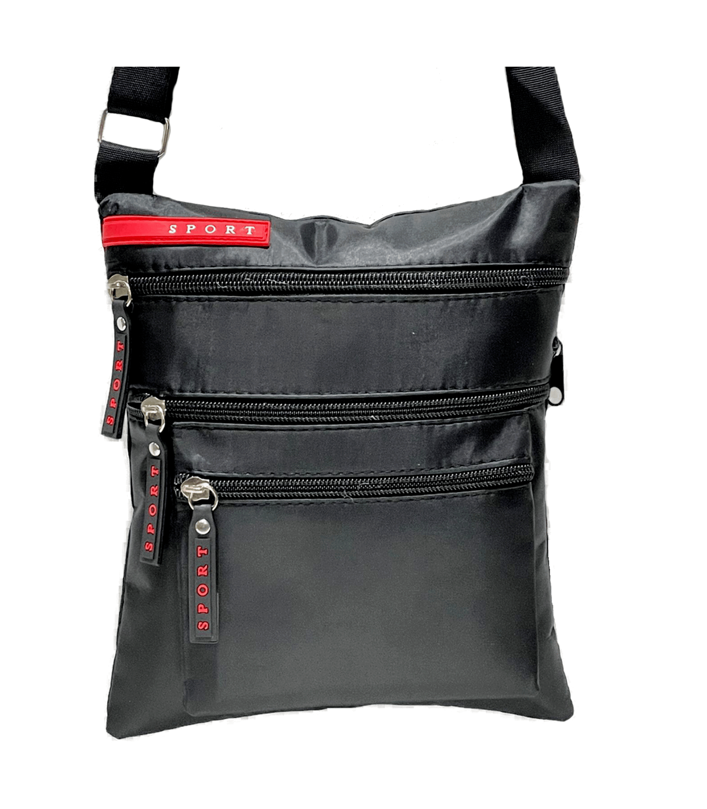Unisex Messenger Bag Small Cross Body Shoulder Utility Black Travel Work Bag - Görsel 3