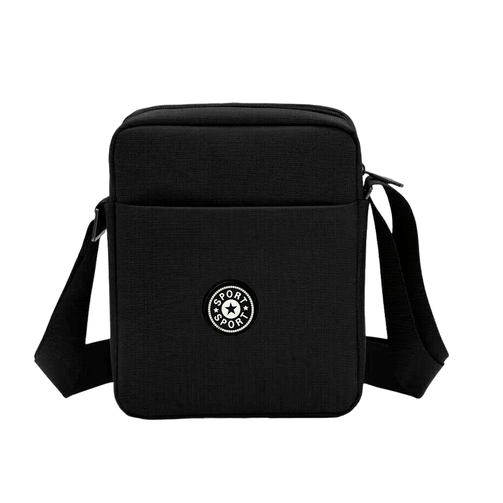 Men's Messenger Bag Waterproof Cross Body Shoulder Utility Travel Work Bag Black - Görsel 1