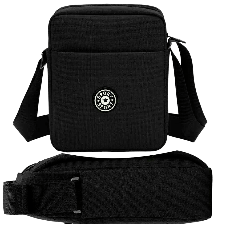 Men's Messenger Bag Waterproof Cross Body Shoulder Utility Travel Work Bag Black - Görsel 2