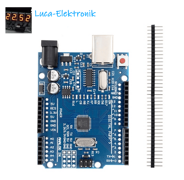 Arduino Uno kompatibles Board mit ATmega328 CH34X USB R3 Chipsatz