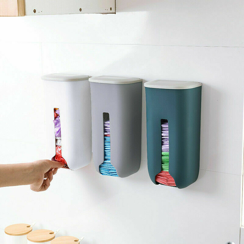Kitchen Grocery Plastic Bag Holder Dispenser Saver Wall Mount Organizer - Görsel 1