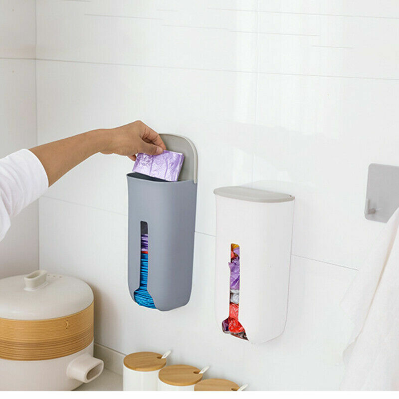 Kitchen Grocery Plastic Bag Holder Dispenser Saver Wall Mount Organizer - Görsel 3