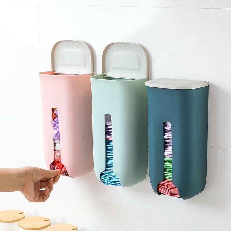 Kitchen Grocery Plastic Bag Holder Dispenser Saver Wall Mount Organizer - Görsel 6