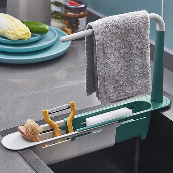 Kitchen Drainage Shelf Multifunctional Dishwashing Sponge Storage Rack Rag - Görsel 1