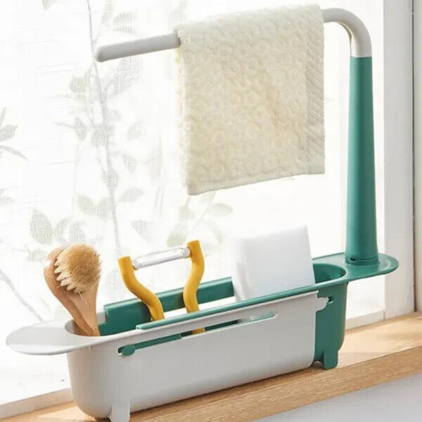 Kitchen Drainage Shelf Multifunctional Dishwashing Sponge Storage Rack Rag - Görsel 9