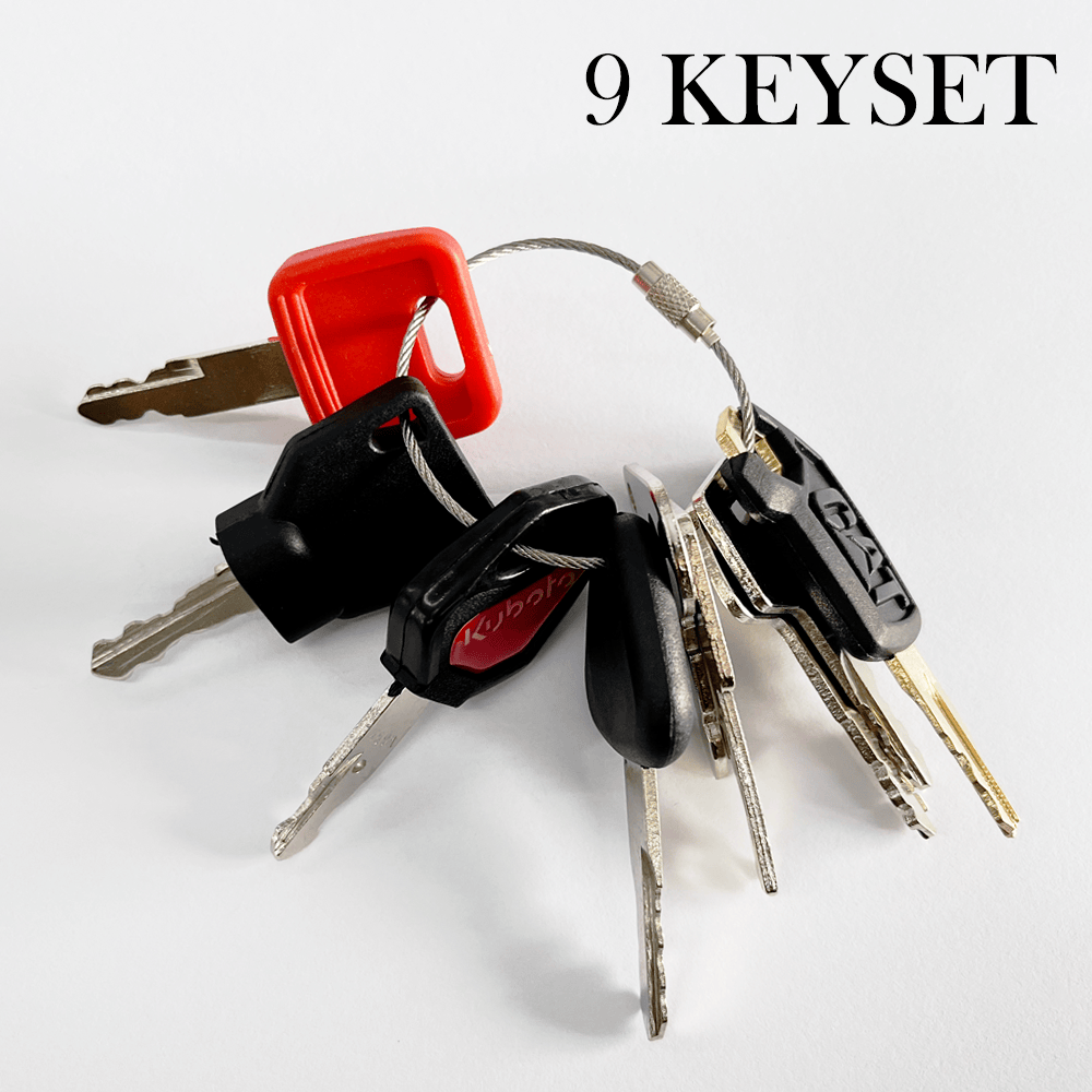 9 Master Plant Key Set Excavator Dumper Truck JCB Case Komatsu CAT Hitachi Lucas - Görsel 2