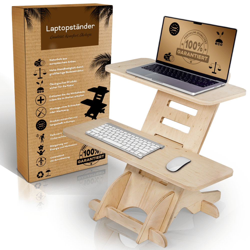 Standing desk | Stehpult | Schreibtischaufsatz | Laptop Ständer Holz |