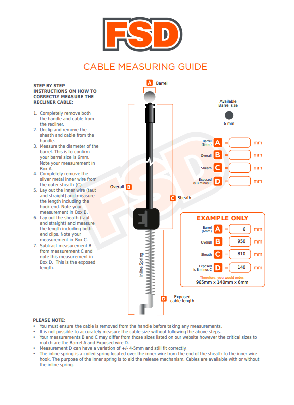 Replacement Recliner Release Cable For Chairs and Sofas - All Sizes Available - Görsel 5