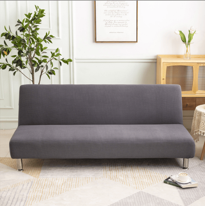 Armless Futon Cover Elastic Polyester Full Folding Sofa Bed Cover Slipcover - Görsel 3