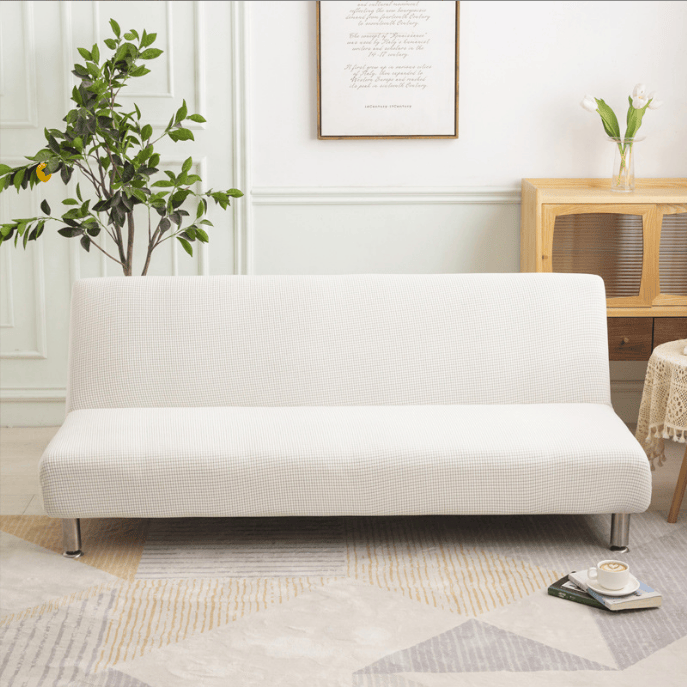 Armless Futon Cover Elastic Polyester Full Folding Sofa Bed Cover Slipcover - Görsel 4