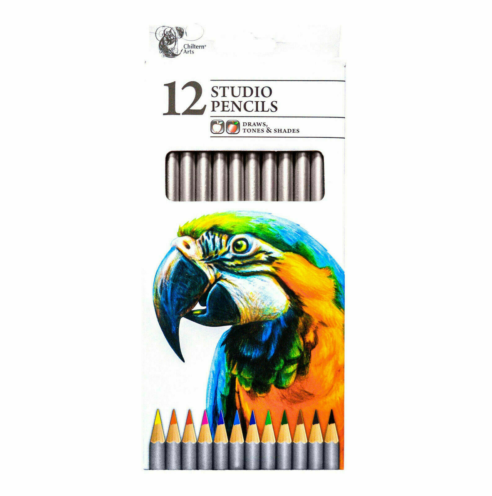 12 Sketching Pencils Tones Drawing Shades Art Artist Graded Studio Water Colour - Görsel 6