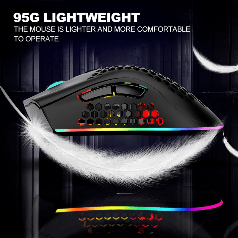 Wireless Mouse Gaming Rechargeable Optical Mouse Cordless 7 Color LED Backlit PC - Görsel 3