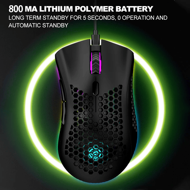 Wireless Mouse Gaming Rechargeable Optical Mouse Cordless 7 Color LED Backlit PC - Görsel 4