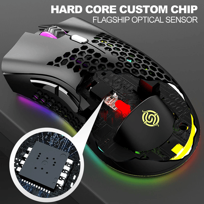 Wireless Mouse Gaming Rechargeable Optical Mouse Cordless 7 Color LED Backlit PC - Görsel 5