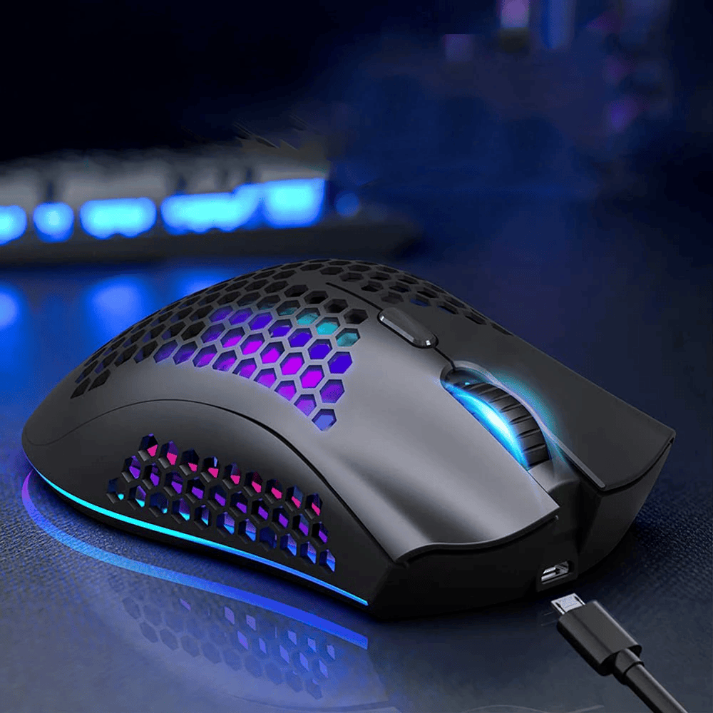 Wireless Mouse Gaming Rechargeable Optical Mouse Cordless 7 Color LED Backlit PC - Görsel 9