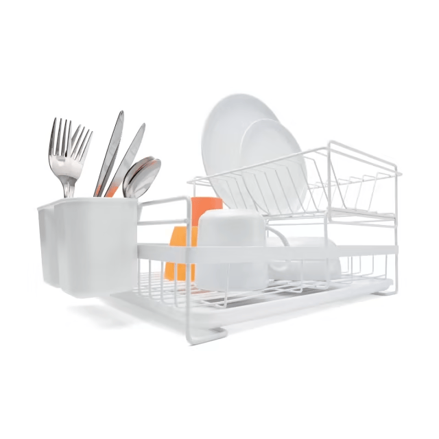 kitchen 2 tier dish rack , utensil holder,cutlery tray holder - Görsel 1
