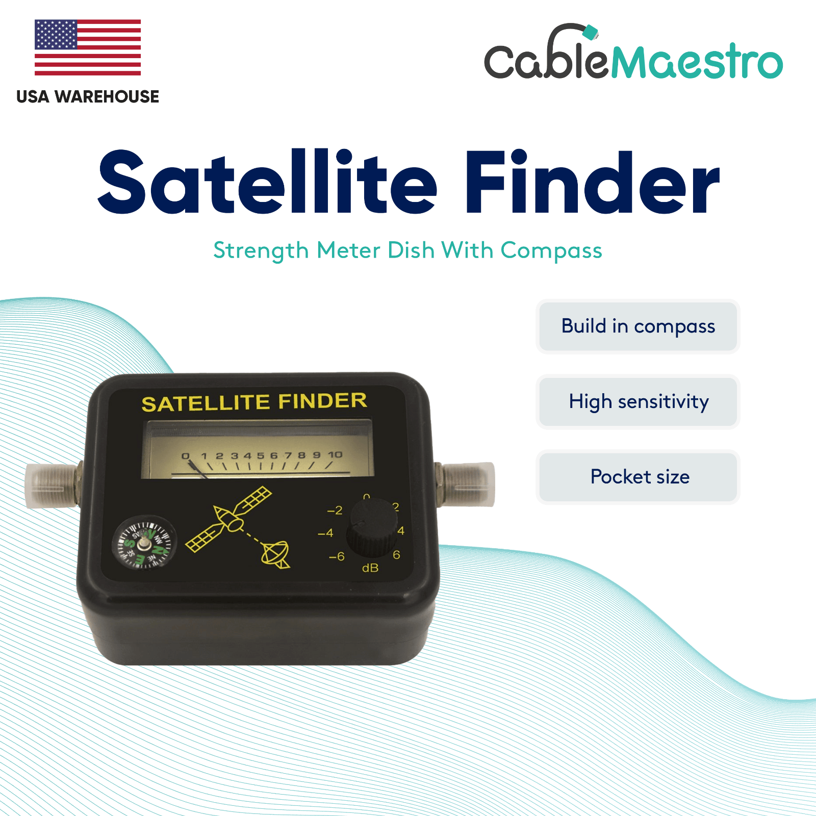 Analog Satellite Signal Finder Strength Meter DIRECTV Dish Fta Compass NETWORK - Görsel 1