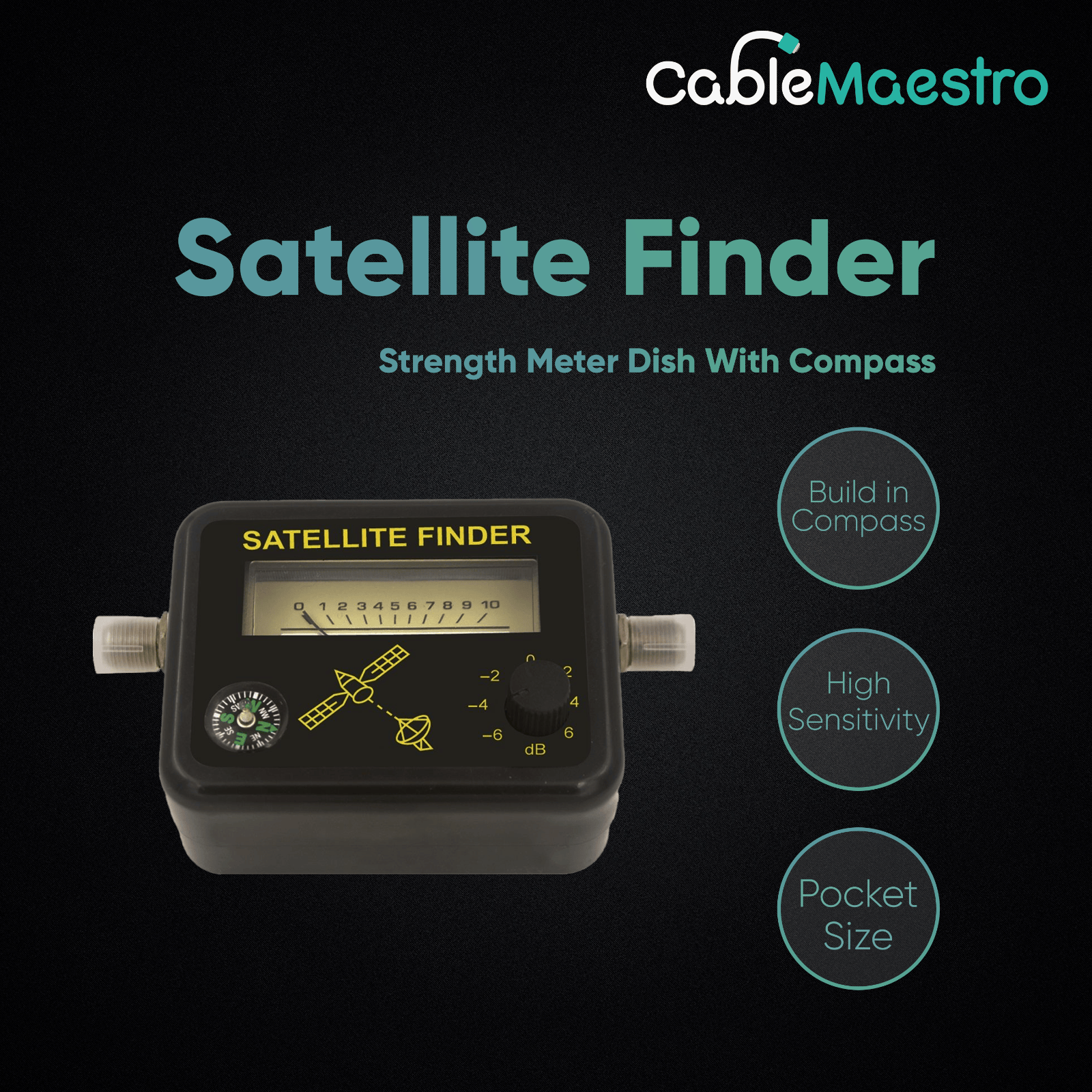 Analog Satellite Signal Finder Strength Meter DIRECTV Dish Fta Compass NETWORK - Görsel 2