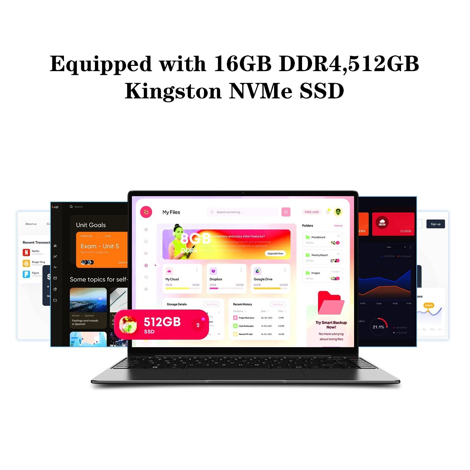 CHUWI CoreBook X Laptop Core i5 Light Gaming Business 16GB RAM 512GB SSD Win 11 - Görsel 8