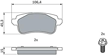 Bosch BP1738 Bremsbeläge - Hinterachse - ECE-R90 Zertifizierung - vier Bremsbeläge pro Set - Görsel 2