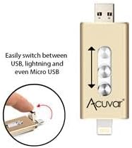 Acuvar 64GB Mobile USB Flash Drive for i-Phone, i-Pad and Most USB Enabled Devices for Data Transfer and Backup (Gold) - Görsel 4