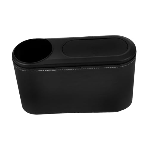 BUGUUYO Auto Mülleimer Auto Müll Halter Auto-müllbehälter Autozubehör Auto-mülleimer Mülleimer Für Autositz Autotür Mülleimer Mit Deckel Autotür-mülleimer Kleiner Automülleimer Black Leder - Görsel 1