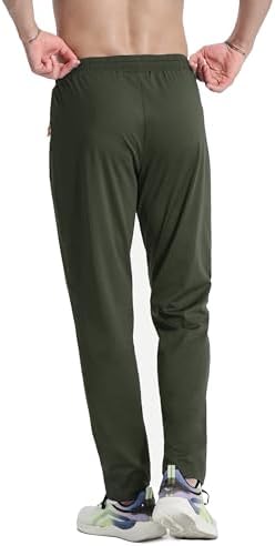Men's Joggers Pants with Zipper Pockets Athletic Running Stretch Sweatpants for Men Workout Gym Track Golf - Görsel 2