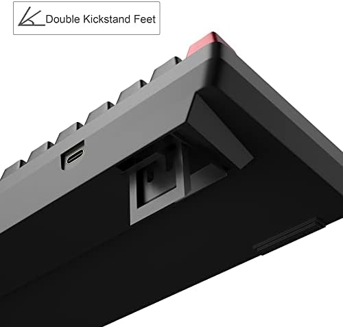 MageGee Portable 60% Mechanical Gaming Keyboard, MK-Box LED Backlit Compact 68 Keys Mini Wired Office Keyboard with Red Switch for Windows Laptop PC Mac - Black/Grey - Görsel 5