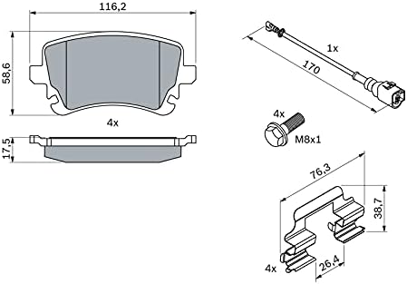 Bosch Automotive BP1018 Fren Balataları - Arka Aks - ECE-R90 Sertifikalı - Set Başına Dört Fren Balatası, Siyah (0 986 494 583) - Görsel 2