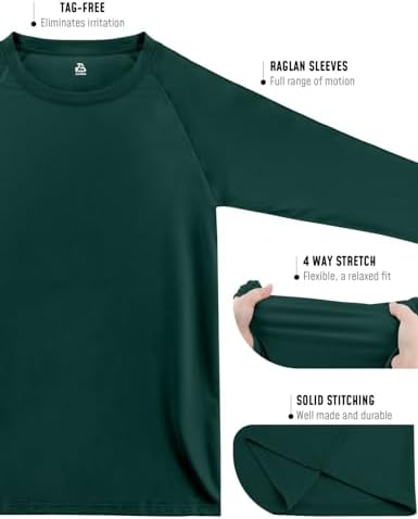 Men's Sun Shirts Long Sleeve Rash Guard UPF 50+ UV SPF Fishing Running Swim Shirts Lightweight Quick Dry - Görsel 4