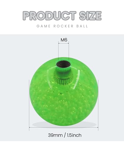 Timebid 35MM Crystal Joystick Ball Top Handle Rocker | M6 Screw Head Arcade Game Joysticks Easy-Install Replacement DIY Parts(Pack of 2) Green*2 - Görsel 5