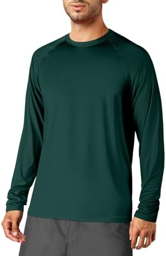 Men's Sun Shirts Long Sleeve Rash Guard UPF 50+ UV SPF Fishing Running Swim Shirts Lightweight Quick Dry - Görsel 1