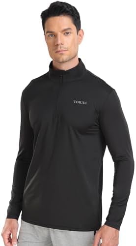 Men 1/4 Zip Shirts Sun UV Protection Long Sleeve Fishing Golf UPF 50 Lightweight Clothing Hiking Workout Tops - Görsel 4