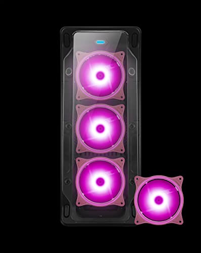 120mm Computer PC Cooling Fan Pink LED Game Case Cooler Fan Quiet 12V Computer PC Fan with Triple Light Loop 3-Pack - Görsel 6