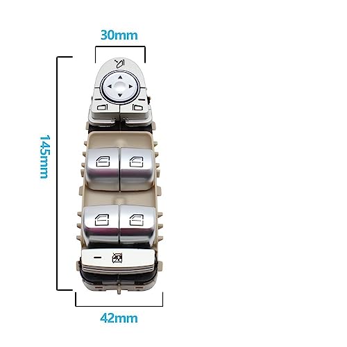Autofenster-Steuerschalter 2059056811 für Mercedes für BENZ CE GLC CLS Klasse W205 W253 W213 W257 C200 C200 C300 GLC260 Auto Fensterheber für Schalter Elektrischer Fensterheberschalter(Brown Driver Si - Görsel 4