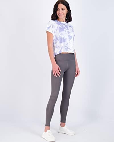 Real Essentials 5 Pack Women's Dry Fit Crop Top - Short Sleeve Crew Neck Stretch Athletic Tee (Available in Plus Size) - Görsel 4