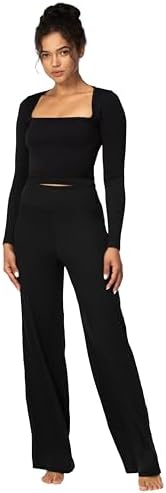 Sunzel Womens Flare Yoga Pants with Wide Leg and High Waist Tummy Control Bootcut Pants for Workout Exercise Running - Görsel 5