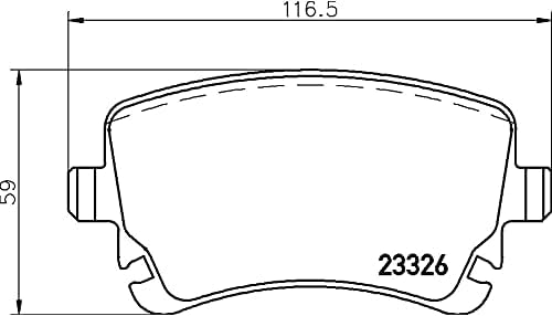 HELLA Arka fren balataları - aşınma uyarı göstergeleri için hazırlanmamıştır - set başına dört fren balatası - T1410 - diğerleri için AUDI / VOLKSWAGEN - 8DB 355 010-971 - Görsel 5