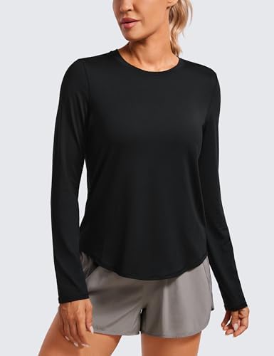 CRZ YOGA Lightweight Long Sleeve Workout Shirts for Women Running UPF 50+ Sun Shirt High Neck Athletic Training Tops - Görsel 2