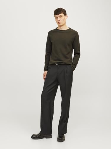 JACK & JONES Erkek örgü kazak | yuvarlak yaka basic uzun kollu süveter | pamuklu tişört JJEHILL - Görsel 6