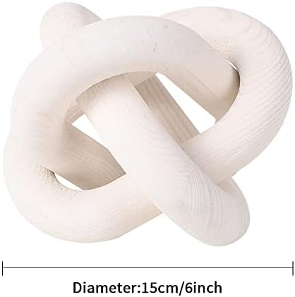 Wood Knot Chain Link Decor - 3 Link Boho Wooden Hand Carved Decorative Wooden Links Knots for Coffee Table Entryway Modern Farmhouse Shelf Decoration - Görsel 4