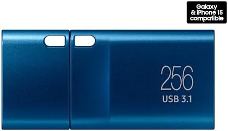 Samsung Type-C™ USB Flash Drive, 256GB, Transfers 4GB Files in 11 Secs w/Up to 400MB/s 3.13 Read Speeds, Compatible w/USB 3.0/2.0, Waterproof, 2022, Blue, MUF-256DA/AM - Görsel 2