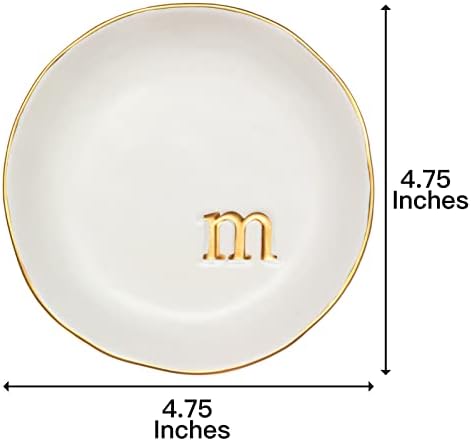 COLLECTIVE HOME - Ceramic Jewelry Tray, Decorative Trinket Dish for Rings Earrings Necklaces Bracelet Watch Keys, Birthday Mother's Day Christmas Gift for Women, 4.75", White Surface (M) - Görsel 3